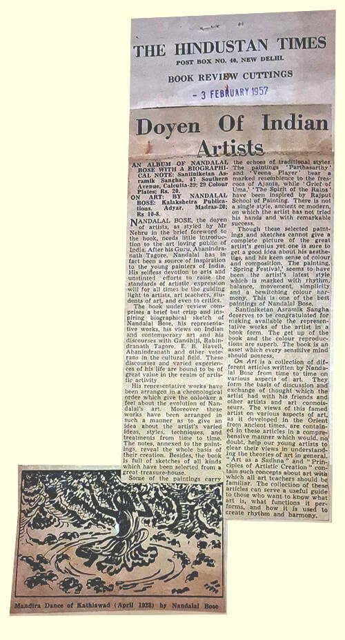 Book review by Manohar Kaul: DOYEN ARTISTS OF INDIA, Doyen of Indian Artists. An Album of Nandalal Bose