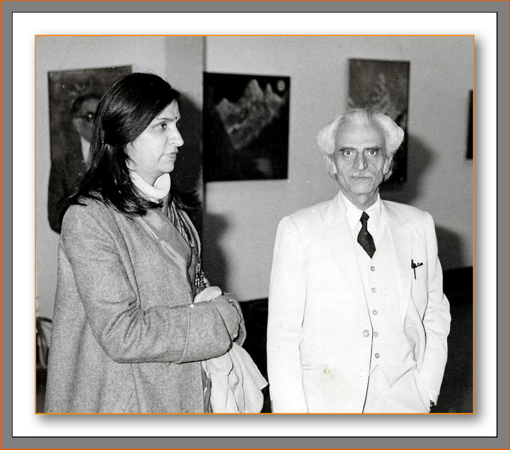 Manohar Kaul with artist Kishori Kaul
