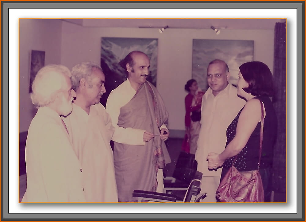 Manohar Kaul, G.R. Santosh, Jagmohan Chopra, and K.L. Kaul sharing lighter moments