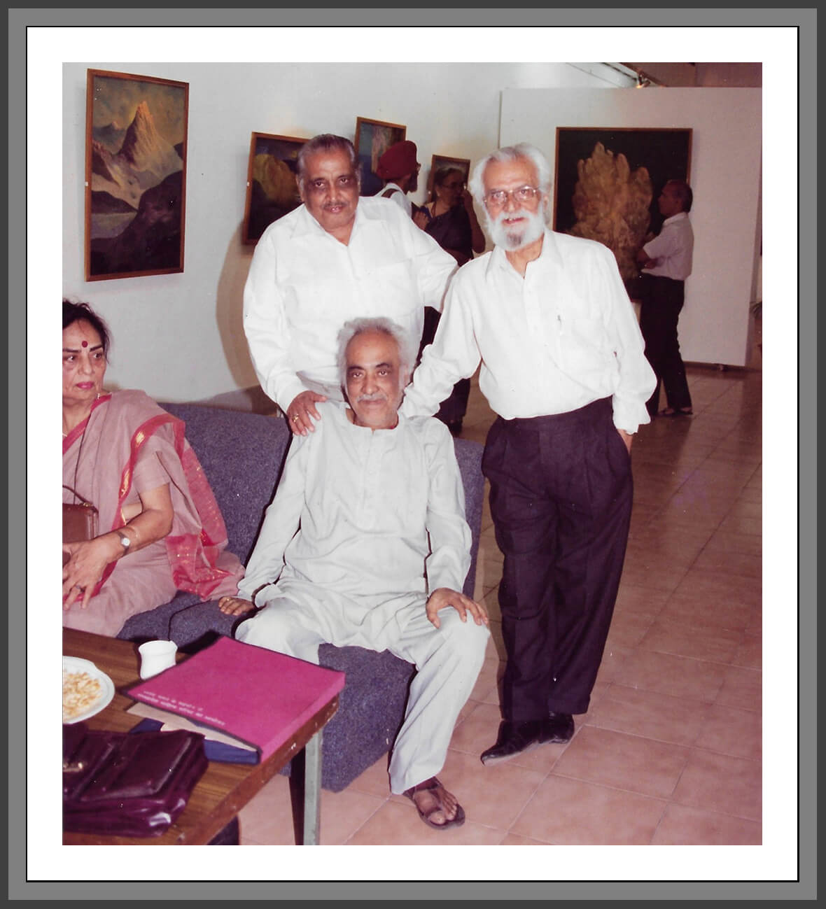 Prabha Raina, G.R. Santosh (seated), S.S. Bhagat, and Manohar Kaul